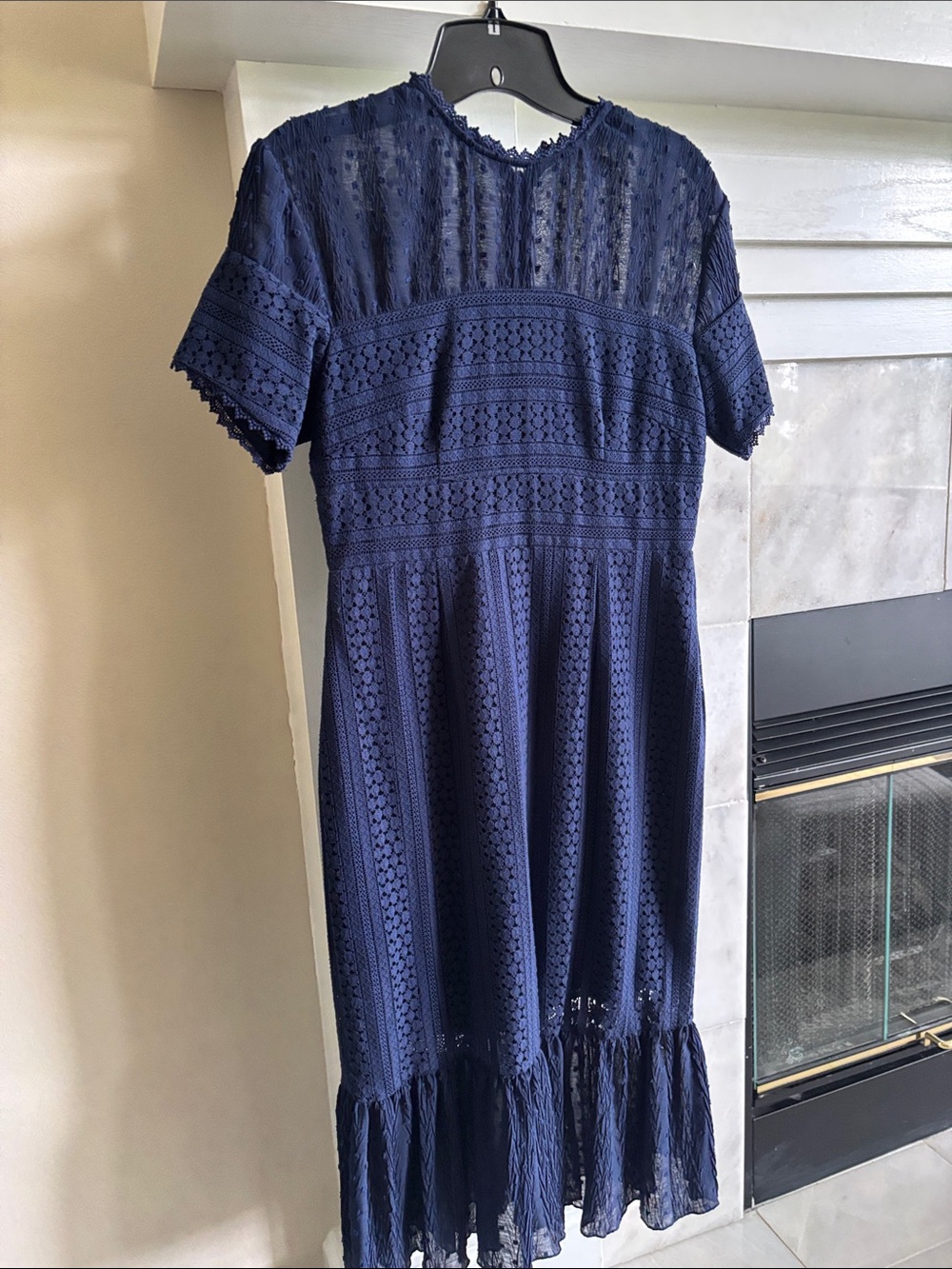 Leota Midnight Navy Lace Midi Dress
